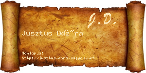 Jusztus Dóra névjegykártya