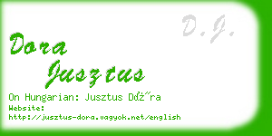 dora jusztus business card